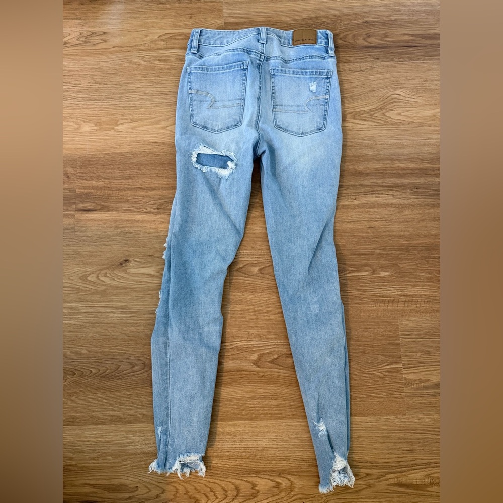 American Eagle Outfitters super hi-rise distressed jeggings - Picture 3 of 6